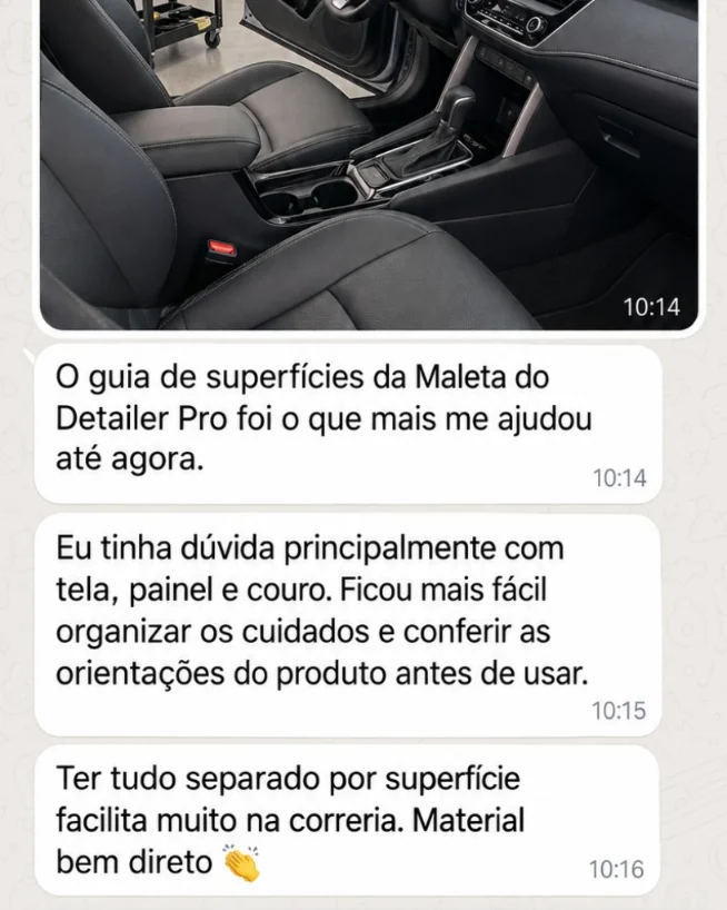 Depoimento sobre o guia de superfícies e cuidados internos